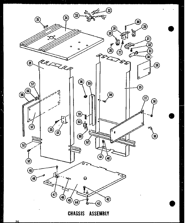 CHASSIS ASSY Diagram and Parts List for ESMC-1-AG P1801102T G Maytag Trash Compactor