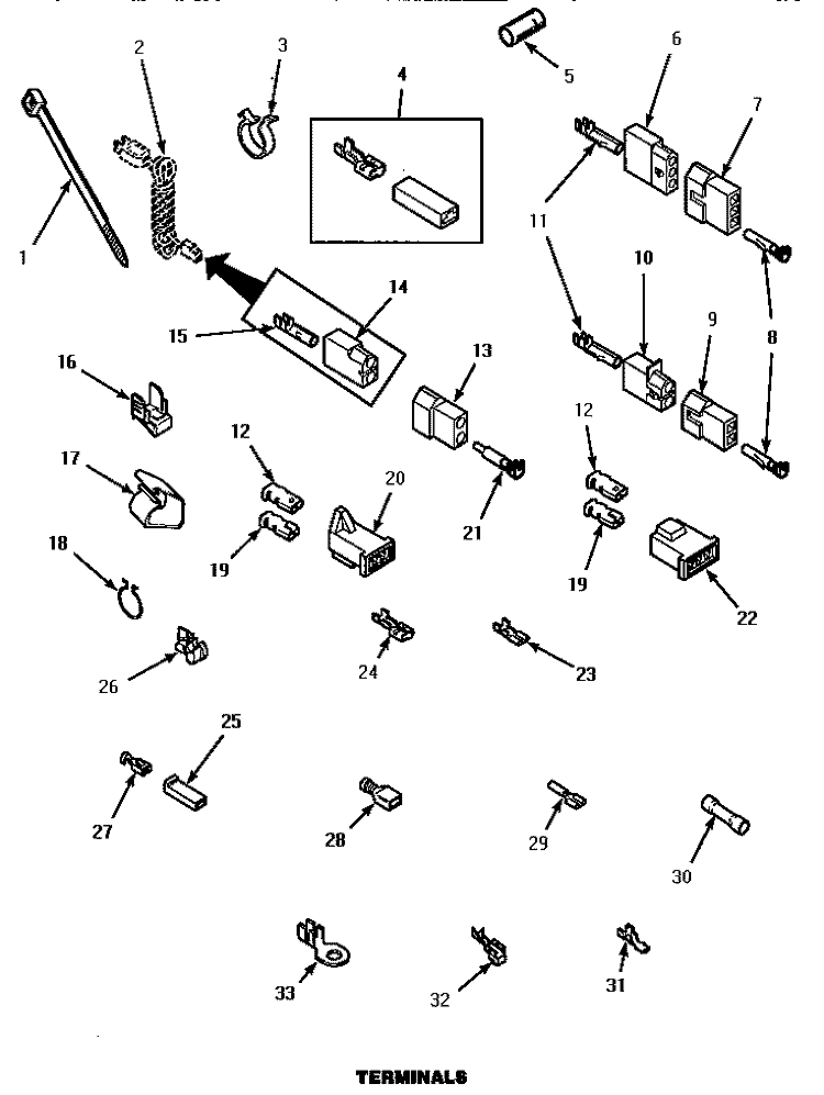 TERMINALS Diagram and Parts List for AEM677W  Speed Queen Dryer