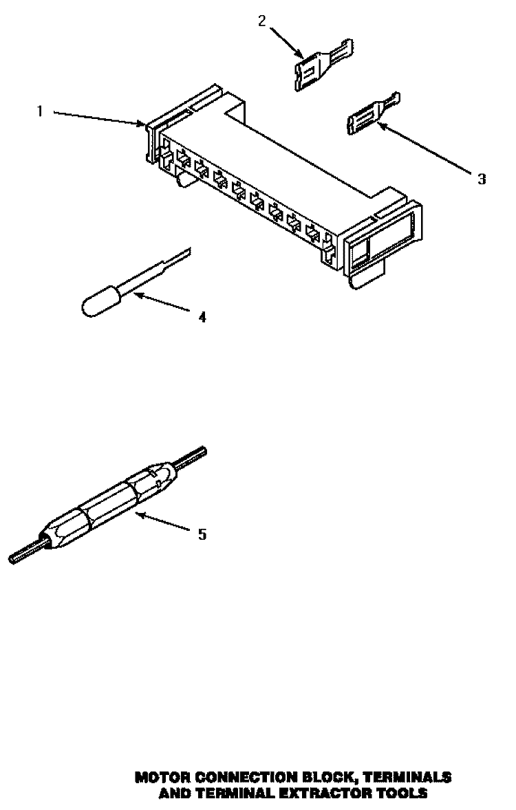 MTR CONN BLOCK / TERM & EXTRACTOR TOOL Diagram and Parts List for AEM677W  Speed Queen Dryer