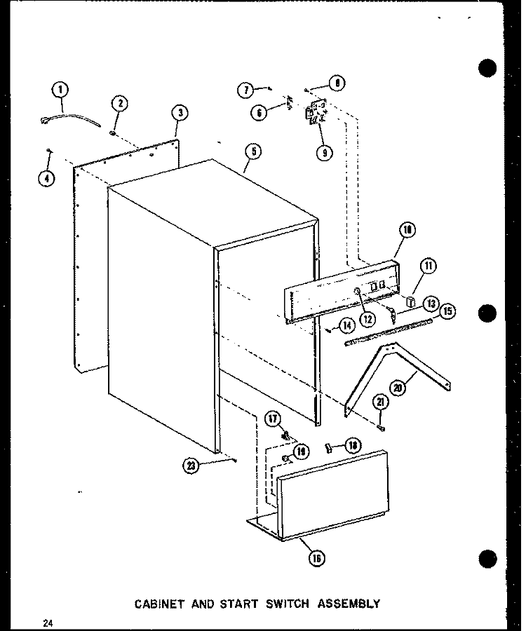 CABINET AND START SWITCH ASSY Diagram and Parts List for ESMC-1-A P1801108T A Maytag Trash Compactor