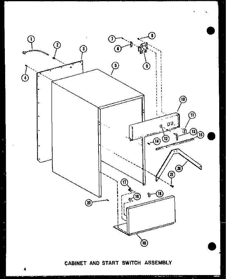 CABINET AND START SWITCH ASSY Diagram and Parts List for ESMC-1-AG P1801111T G Maytag Trash Compactor