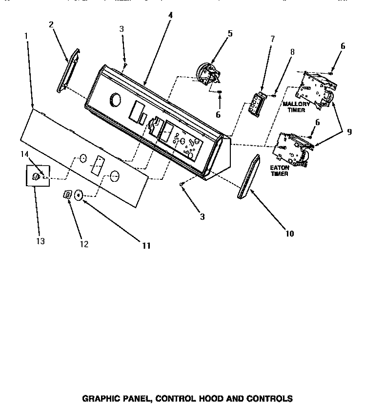 GRAPHIC PANEL, CONTROL HOOD & CONTROLS Diagram and Parts List for NA5321  Amana Washer