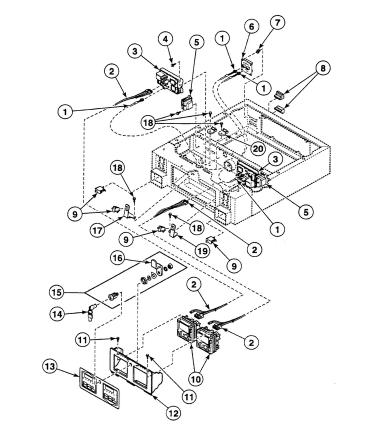 Control Panel Diagram and Parts List for SSEZ07QF1500  Speed Queen Dryer