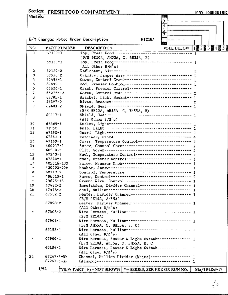 Fresh Food Compartment Page 2 Diagram and Parts List for 19694  Maytag Refrigerator