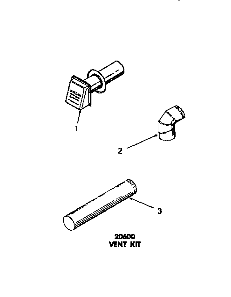 20600 VENT KIT Diagram and Parts List for DG3331  Speed Queen Dryer