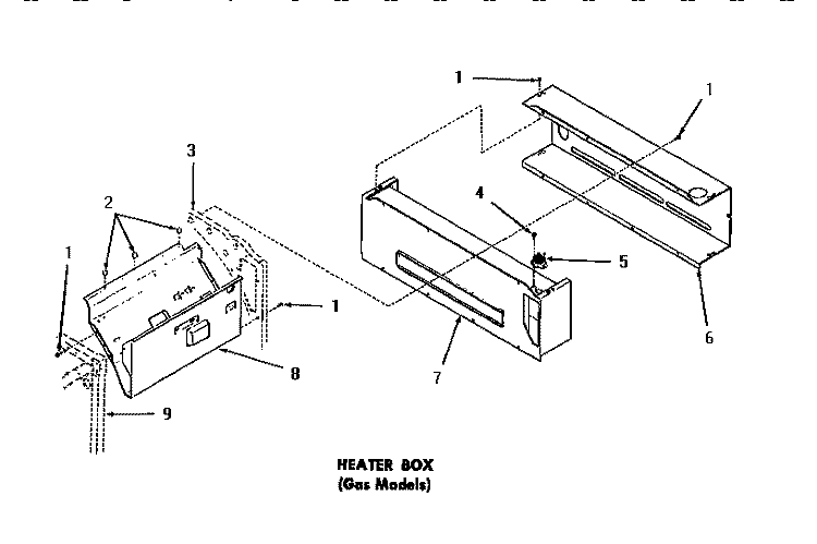 HEATER BOX Diagram and Parts List for DG3250  Speed Queen Dryer