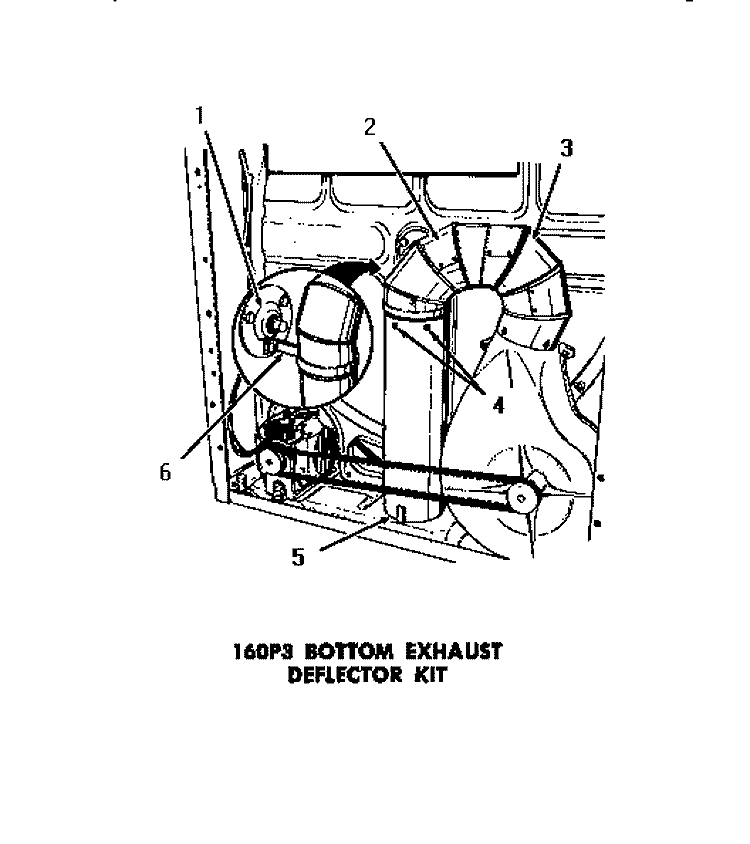 160P3 BOTTOM EXHAUST DEFLECTOR KIT Diagram and Parts List for DG3250  Speed Queen Dryer