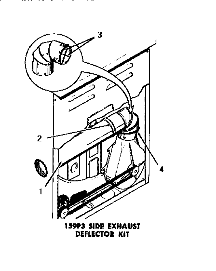 159P3 SIDE EXHAUST DEFLECTOR KIT Diagram and Parts List for DG3250  Speed Queen Dryer