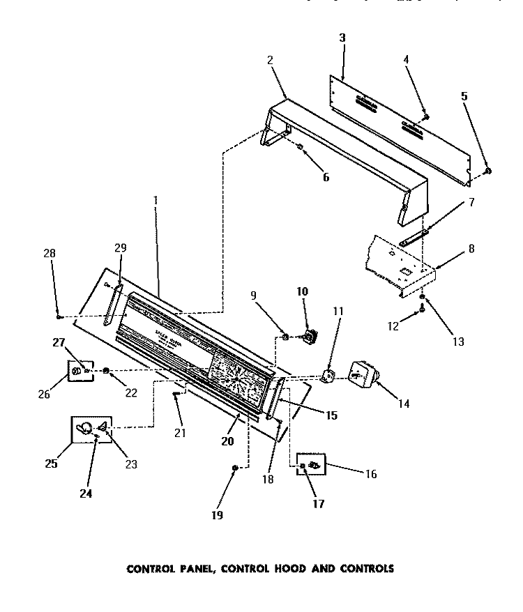 CONTROL PANEL, CONTROL HOOD & CONTROLS Diagram and Parts List for DG3630  Speed Queen Dryer