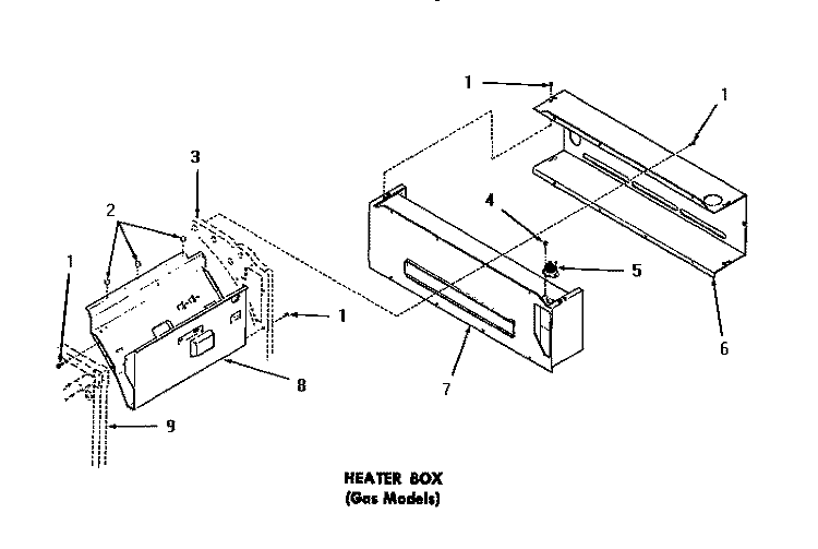 HEATER BOX Diagram and Parts List for DG3630  Speed Queen Dryer