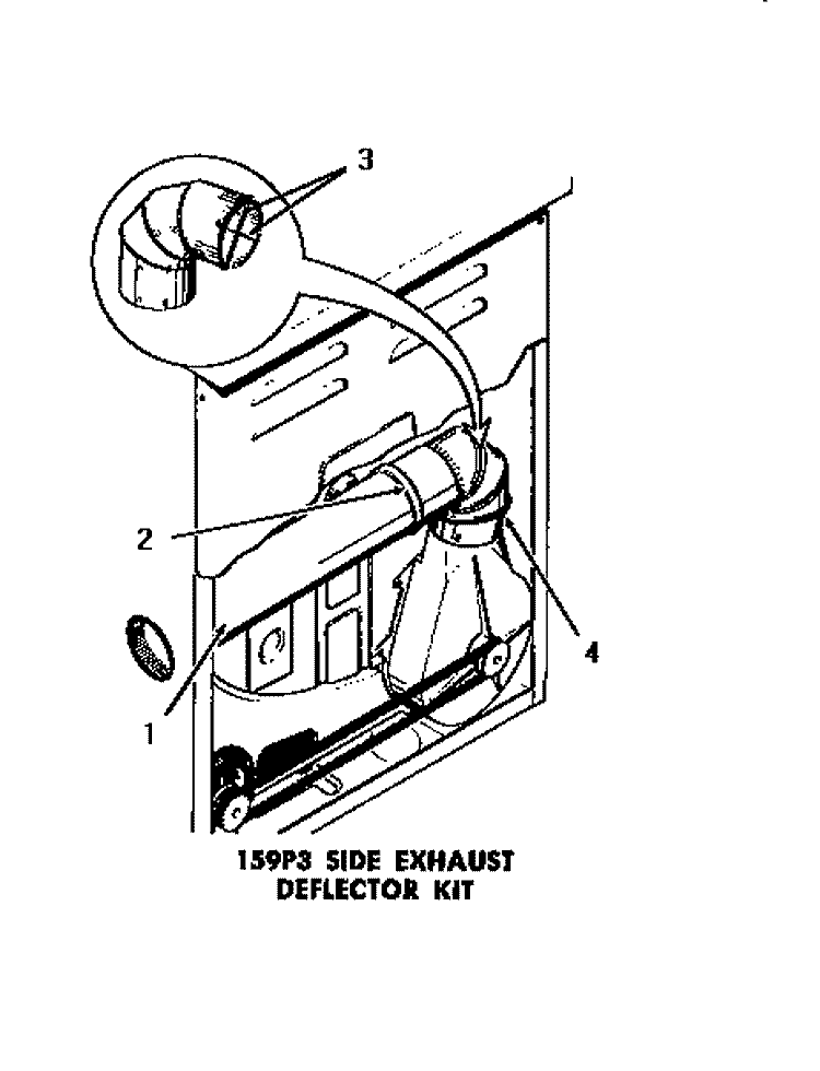 159P3 SIDE EXHAUST DEFLECTOR KIT Diagram and Parts List for DG3630  Speed Queen Dryer