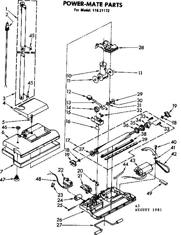Powermate Parts Diagram and Parts List for 11621172  Kenmore Filters & Accessories
