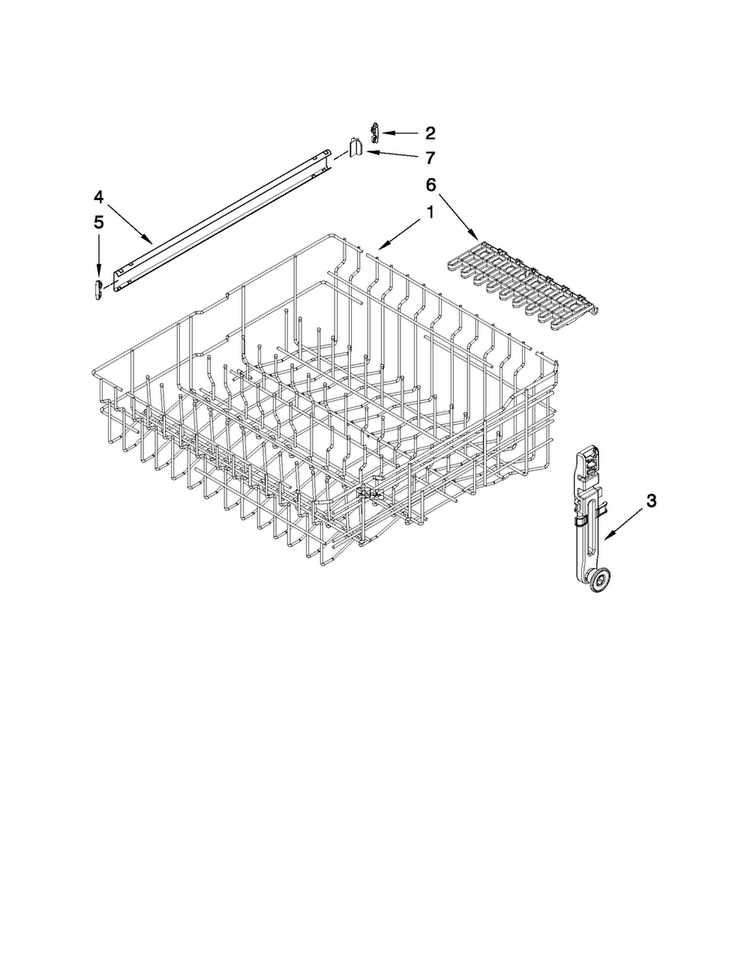 Upper Rack And Track Parts Diagram and Parts List for MDB6709AWW4  Maytag Dishwasher