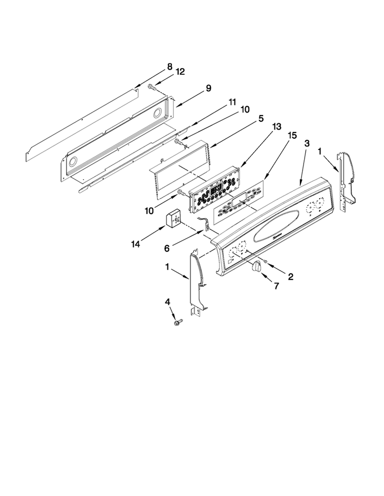 Control Panel Parts Diagram and Parts List for MER6755ACB24  Maytag Range