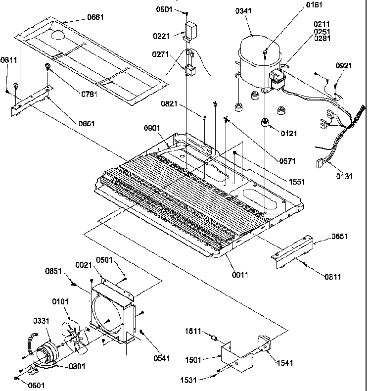 Machine Compartment Diagram and Parts List for SM22TBW-P1190212WW  Amana Refrigerator