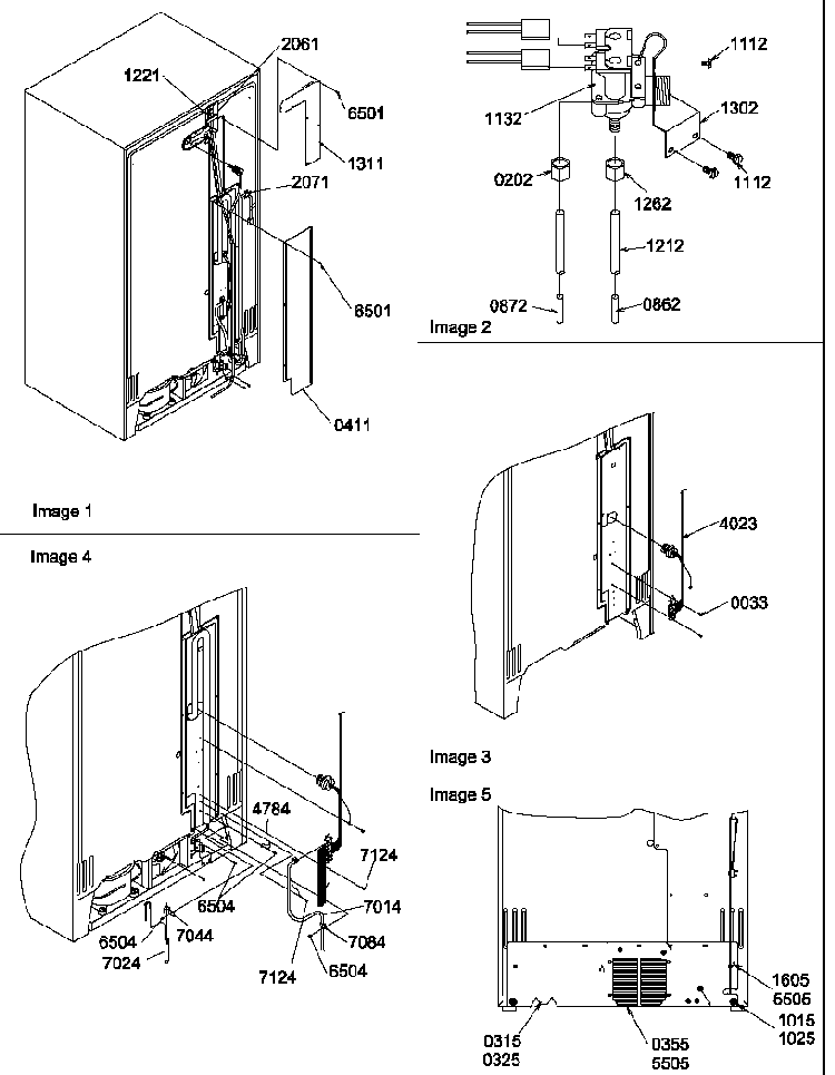 Cabinet Back Diagram and Parts List for SRD27S4E-P1190306WE  Amana Refrigerator