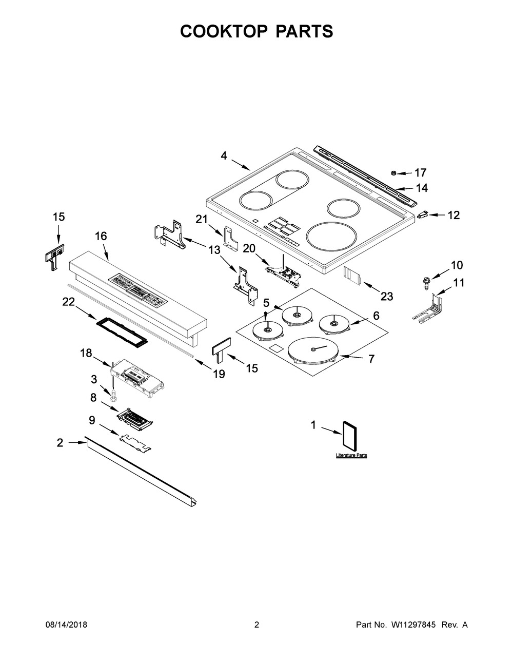 Cooktop Parts Diagram and Parts List for JIS1450DS2  Maytag Range