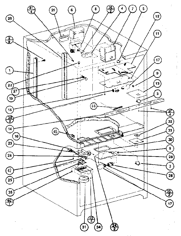 Bottom Mount Refrigerator Diagram and Parts List for BW20K-P7812501W  Amana Refrigerator