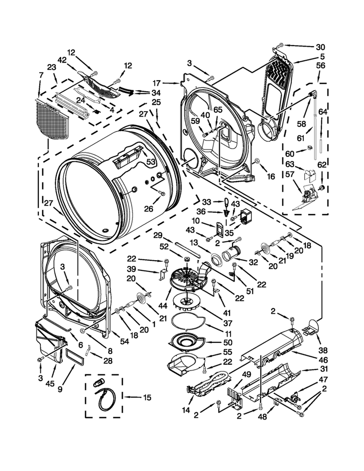 Bulkhead Parts Diagram and Parts List for MEDB950YW2  Maytag Dryer