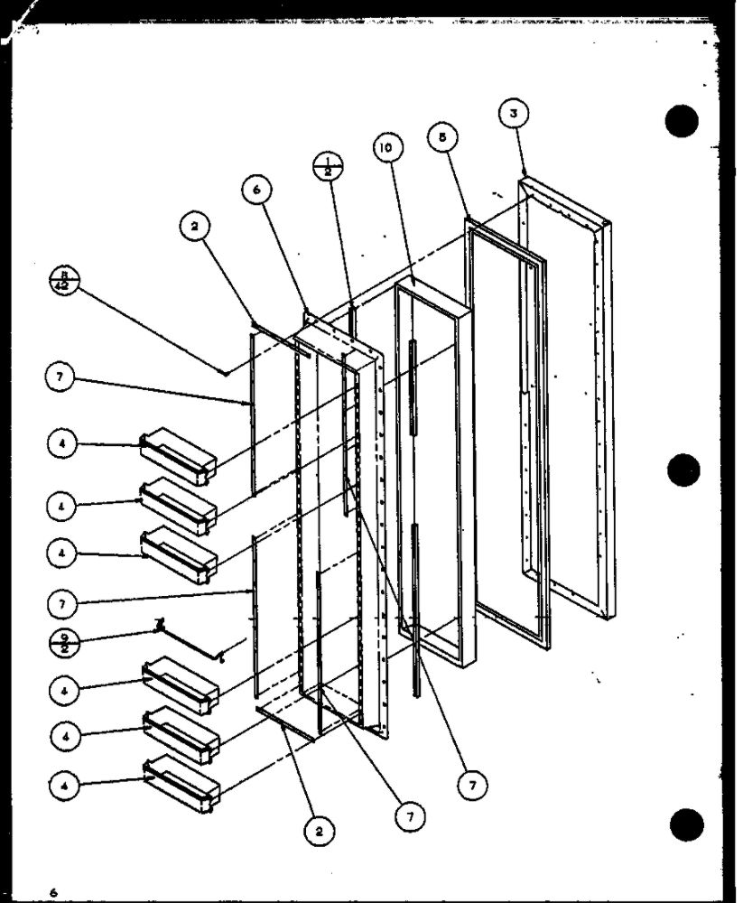 Freezer Door Diagram and Parts List for IC4N-P1110801W-SXS  Amana Refrigerator