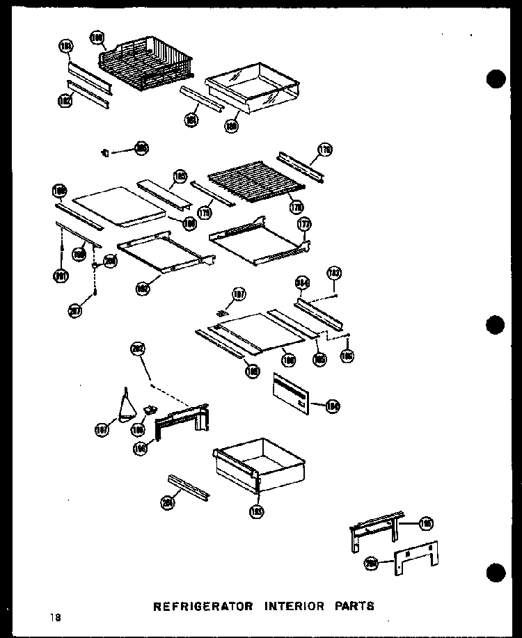 Refrigerator Interior Parts Diagram and Parts List for SRI19W-AG-P60340-24WG  Amana Refrigerator