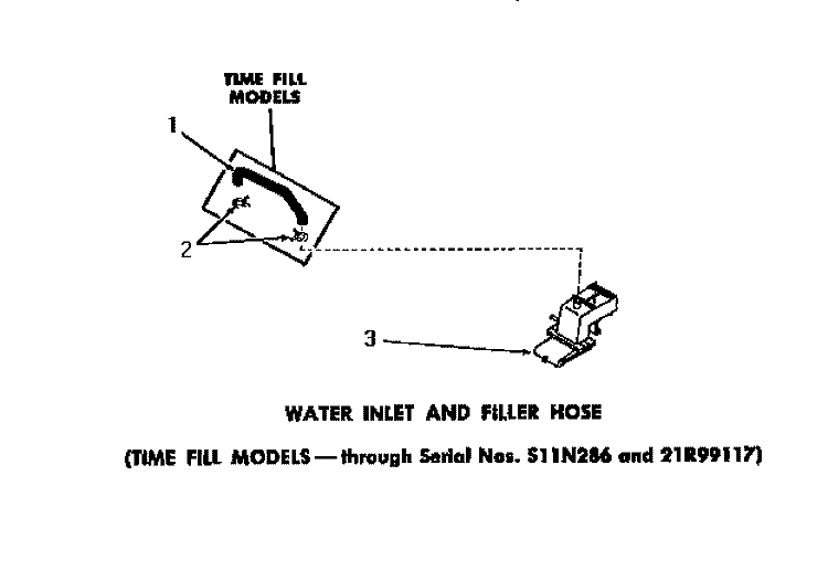 WATER INLET & FILLER HOSE Diagram and Parts List for DA6223  Amana Washer