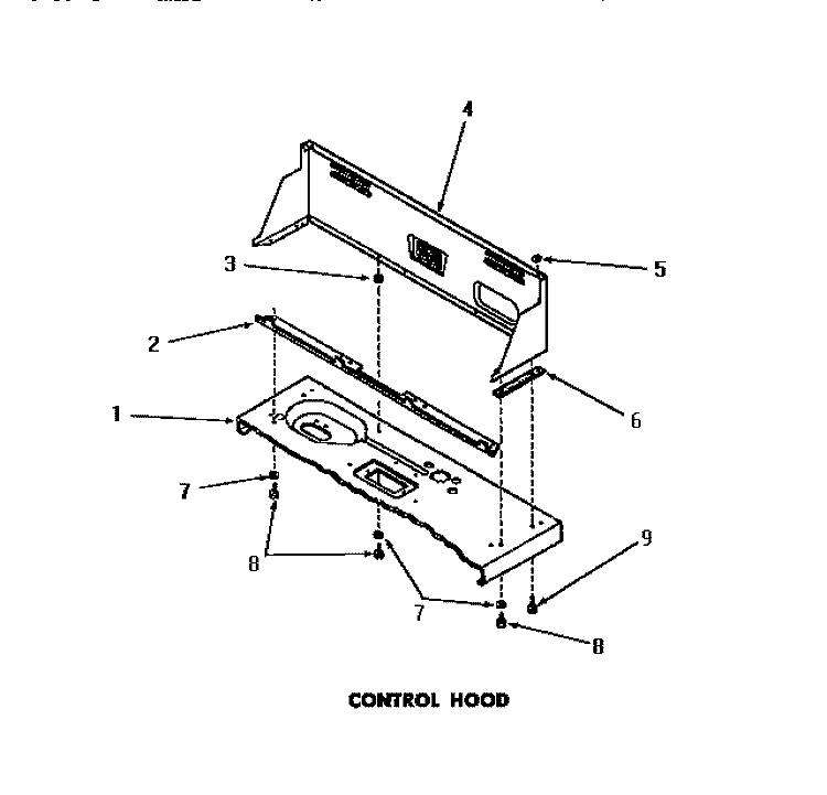 CONTROL HOOD Diagram and Parts List for DA6223  Amana Washer
