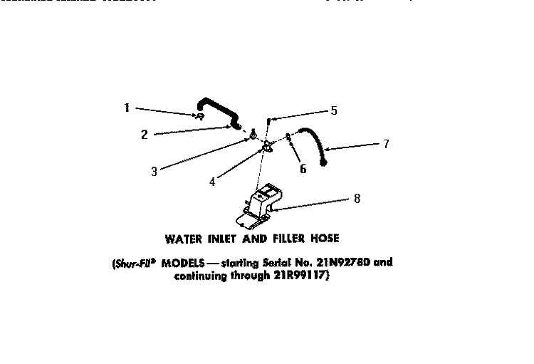 WATER INLET & FILLER HOSE Diagram and Parts List for DA9043  Speed Queen Washer