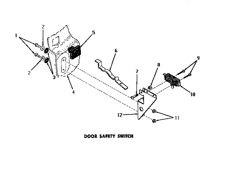 DOOR SAFETY SWITCH Diagram and Parts List for DA9043  Speed Queen Washer