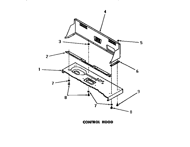 CONTROL HOOD Diagram and Parts List for DA6073  Amana Washer