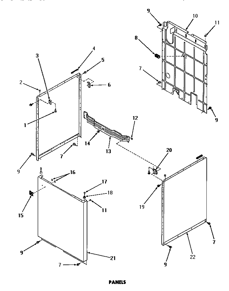 PANELS Diagram and Parts List for DA6073  Amana Washer