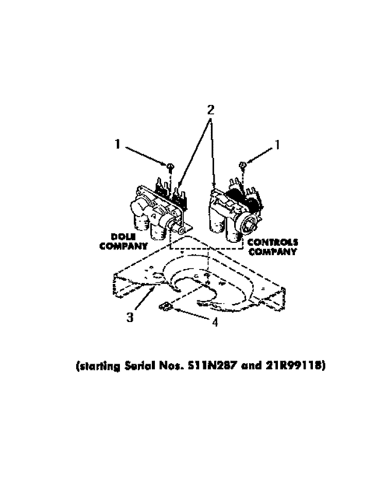 MIXING VALVES Diagram and Parts List for DA6073  Amana Washer