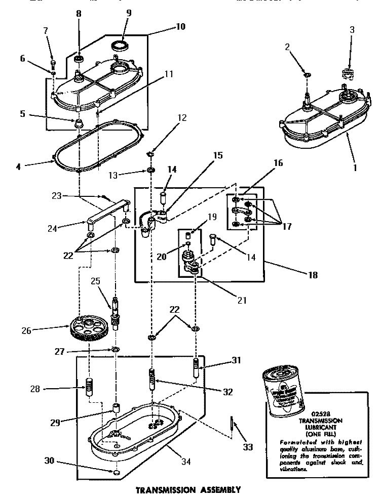 TRANSMISSION ASSY Diagram and Parts List for DA6073  Amana Washer