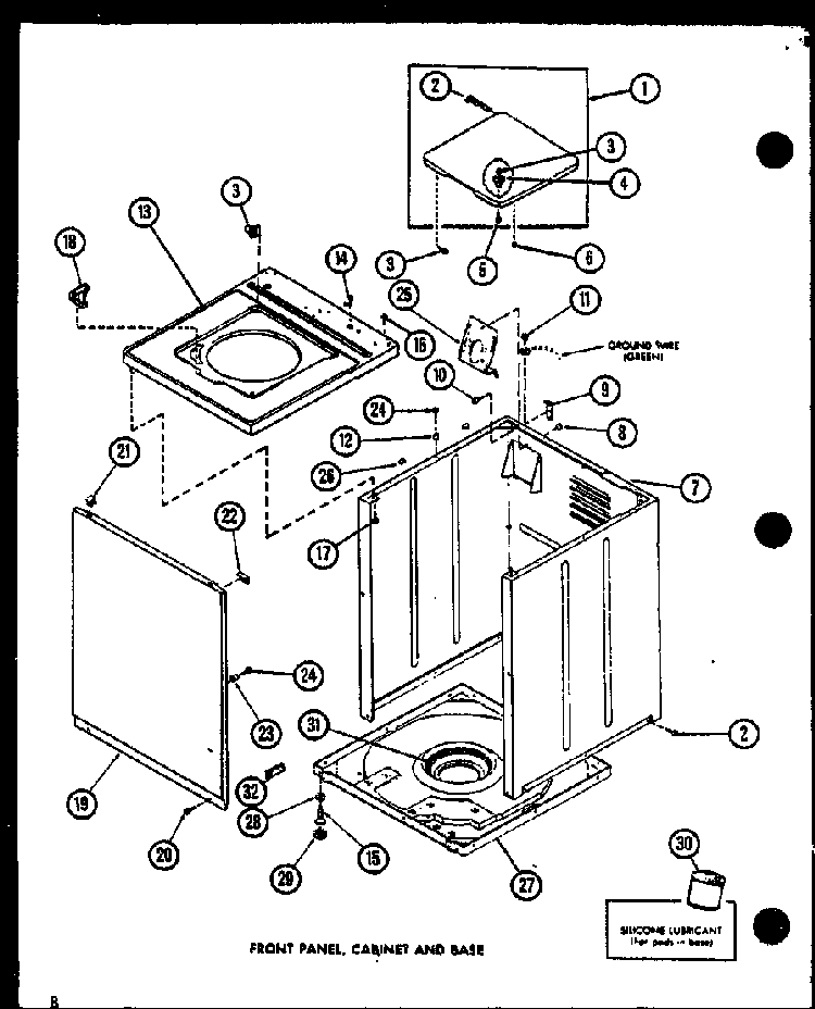 Section 1 Diagram and Parts List for LWD353 P1110508W Amana Washer