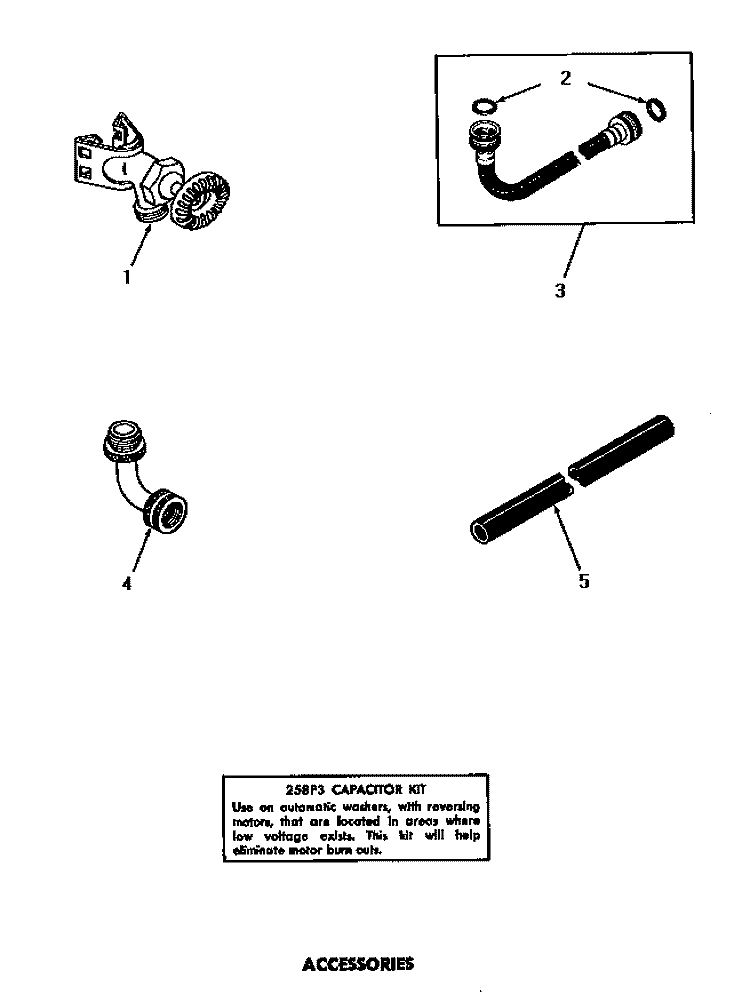 ACCESSORIES Diagram and Parts List for DA6073  Amana Washer