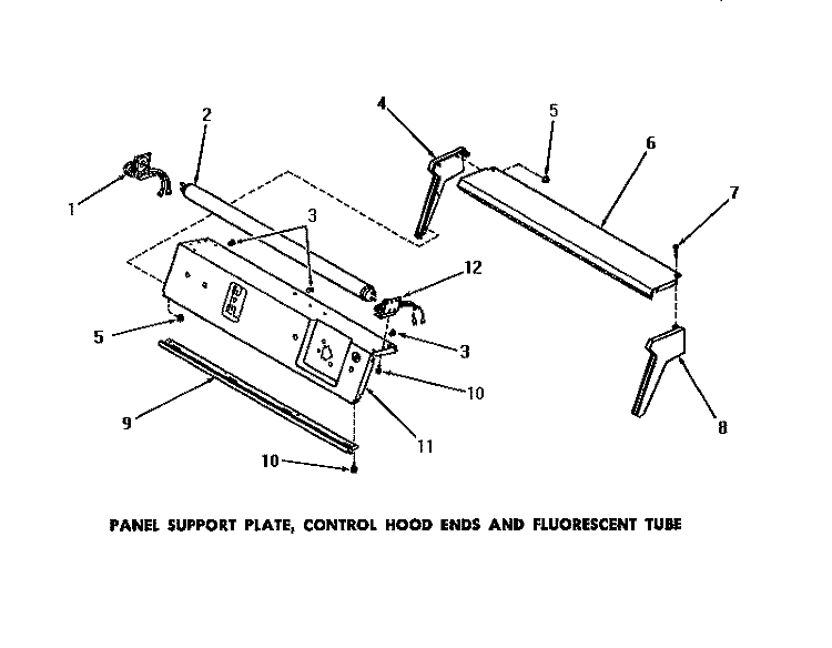 PAN SUPP PLT / CTRL HOOD ENDS & FLOUR TUBE Diagram and Parts List for DA9011  Speed Queen Washer