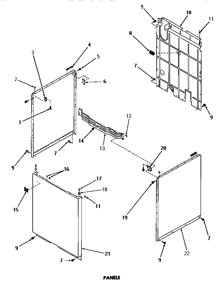 PANELS Diagram and Parts List for DA9011  Speed Queen Washer