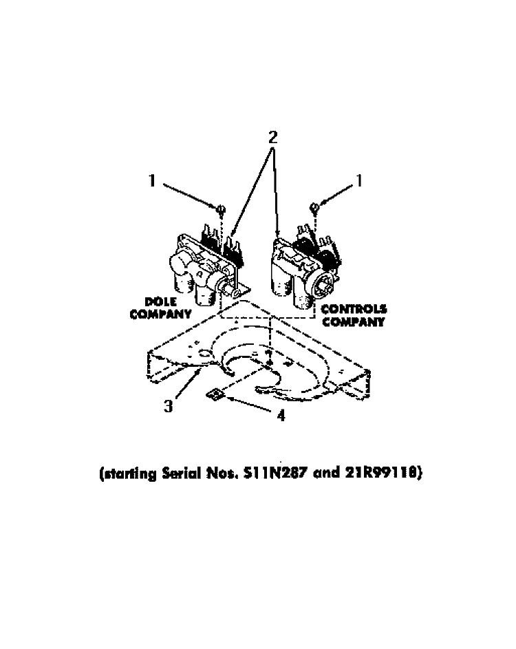 MIXING VALVES Diagram and Parts List for DA9011  Speed Queen Washer