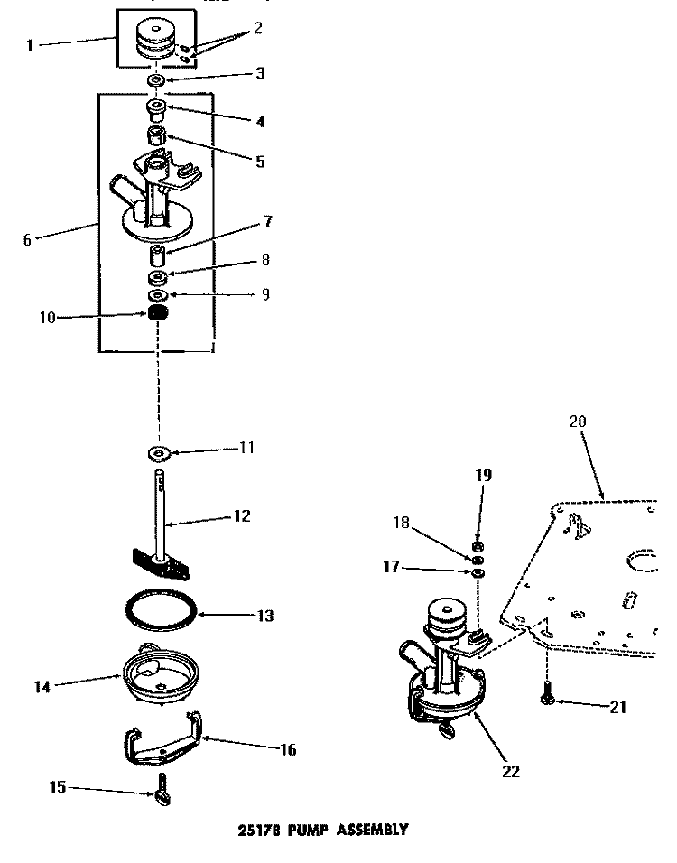 25178 PUMP ASSY Diagram and Parts List for DA9011  Speed Queen Washer