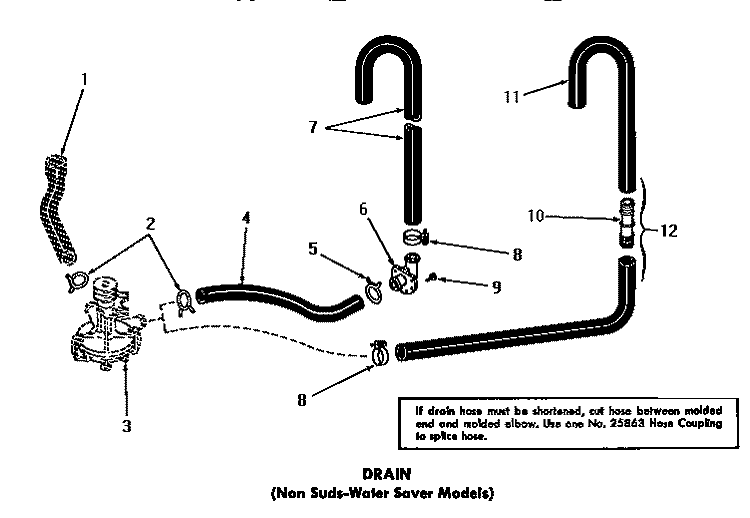 DRAIN Diagram and Parts List for DA9011  Speed Queen Washer