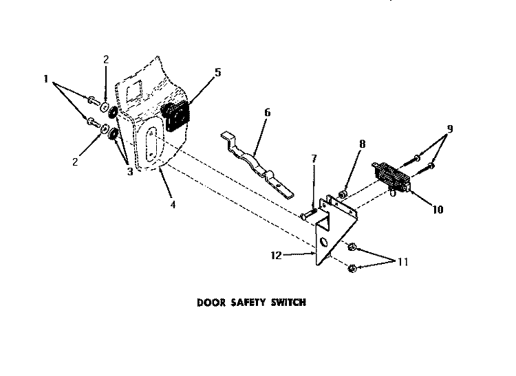 DOOR SAFETY SWITCH Diagram and Parts List for DA9011  Speed Queen Washer