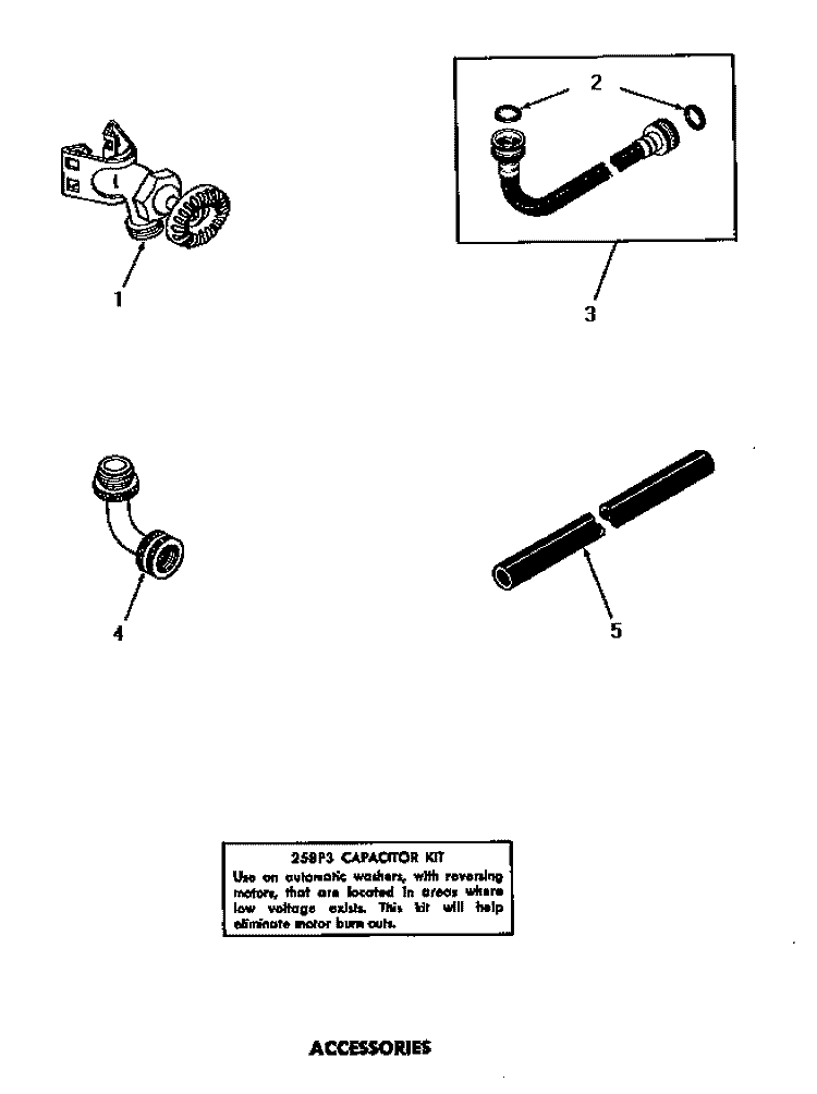 ACCESSORIES Diagram and Parts List for DA9011  Speed Queen Washer