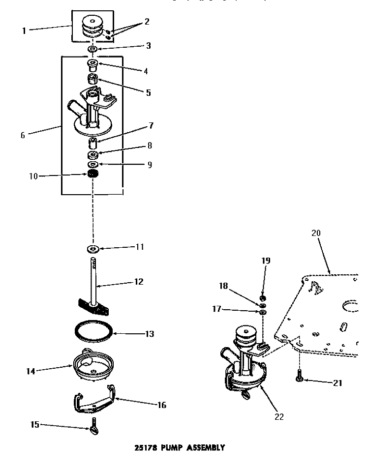 25178 PUMP ASSY Diagram and Parts List for DA9101  Speed Queen Washer