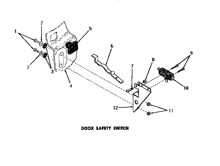 DOOR SAFETY SWITCH Diagram and Parts List for DA9101  Speed Queen Washer