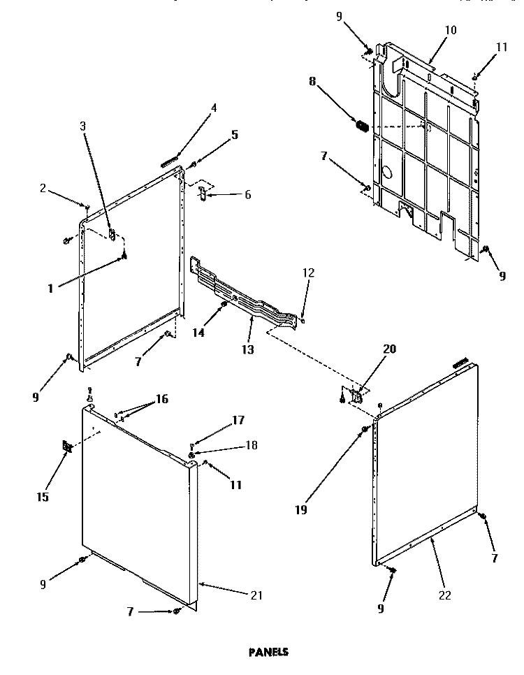 PANELS Diagram and Parts List for DA6101  Amana Washer