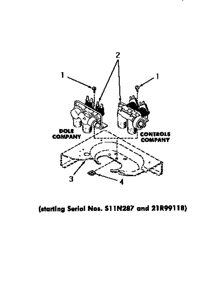 MIXING VALVES Diagram and Parts List for DA6101  Amana Washer