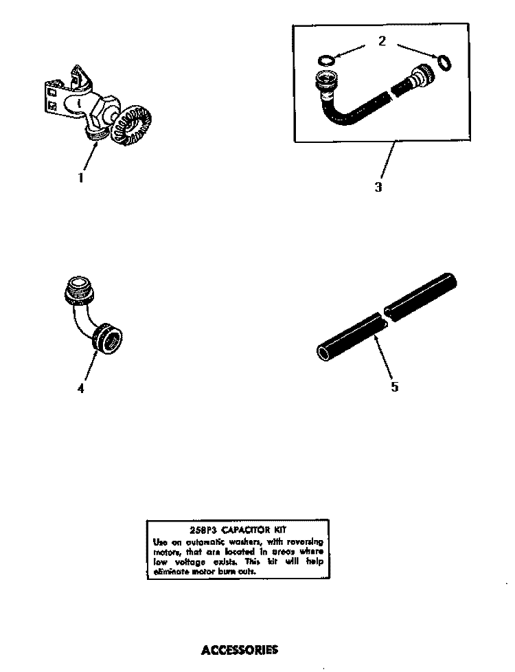 ACCESSORIES Diagram and Parts List for DA6101  Amana Washer