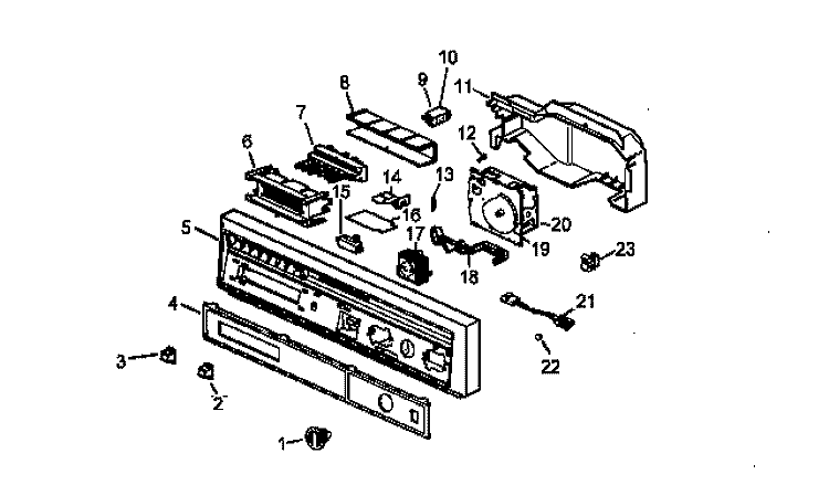 CONTROL PANEL ASSY Diagram and Parts List for CDC550CL P1188329W Amana Dishwasher