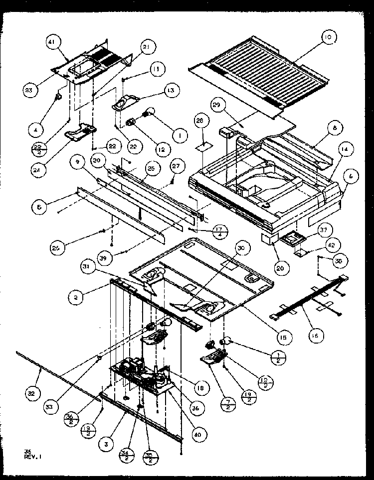 Divider Block Diagram and Parts List for TG18RBL-P1158302WL  Amana Refrigerator