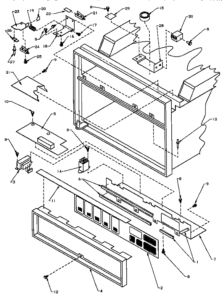 CONTROL PANEL ASSY Diagram and Parts List for RC21SE P1104110M Amana Microwave